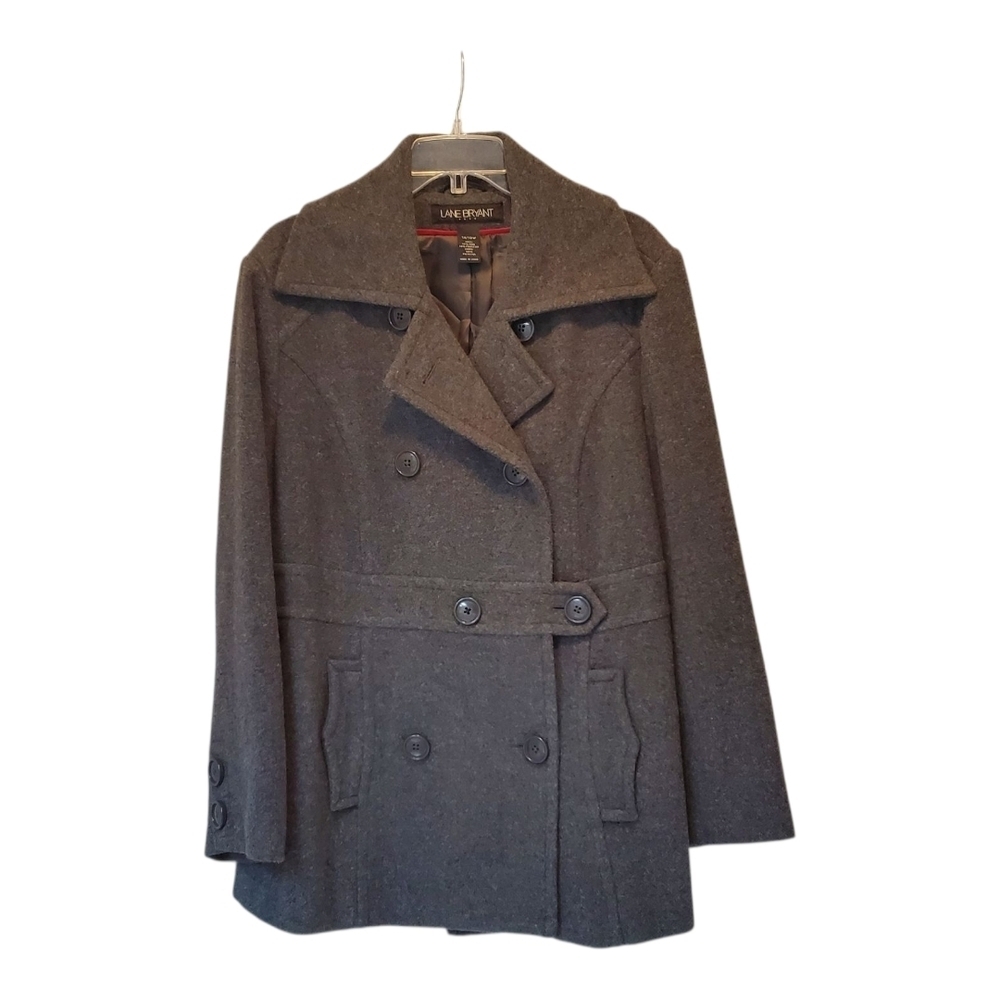 🇺🇸Lane Bryant Charcoal Wool Blend Coat Size 14/16W - Picture 4 of 5